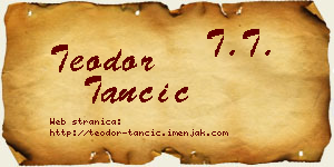 Teodor Tančić vizit kartica